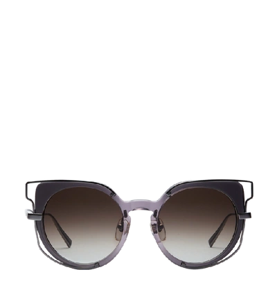 Shop Mcm Frame-in-frame Cat Eye Sunglasses In Dark Slate