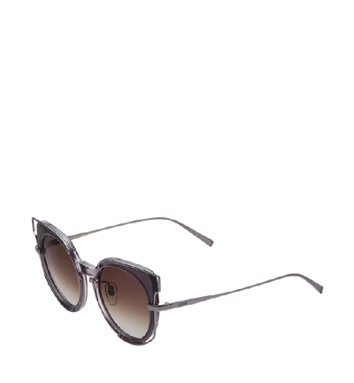 Shop Mcm Frame-in-frame Cat Eye Sunglasses In Dark Slate