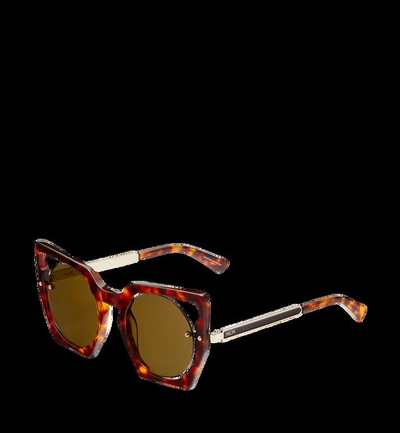 Shop Mcm Round Cut Out Sunglasses In Nh