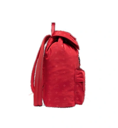 Shop Mcm Dieter Two Pocket Backpack In Monogram Nylon In Rj