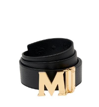 Shop Mcm Claus M Reversible Belt 1.75" In Monogram Leather In Bk