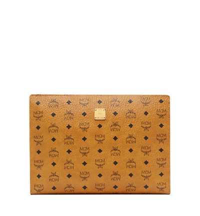 Shop Mcm Tasche Mit Reissverschluss In Visetos Original In Cognac