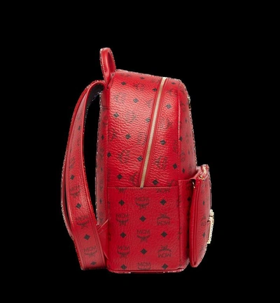 Shop Mcm ()red Trilogie Stark Backpack In Visetos In Ruby Red