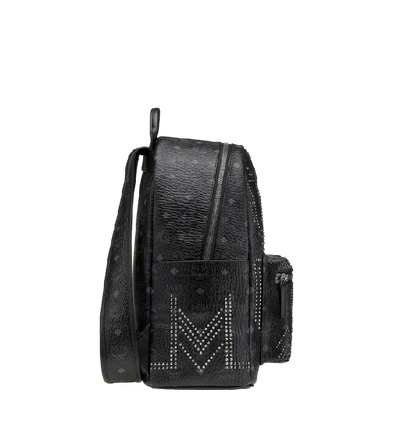 Shop Mcm Stark Backpack In Gunta M Studs Visetos In Black