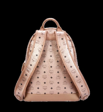 Shop Mcm Stark Classic Backpack In Visetos In Champagne Gold