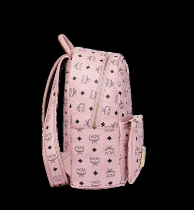 Shop Mcm Trilogie Stark Rucksack In Visetos In Soft Pink