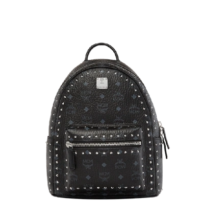 Shop Mcm Stark Rucksack In Visetos Mit Nietenrand In Black