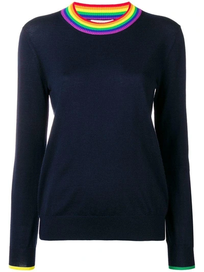 Shop Burberry Fitted Basic Jumper - Blue