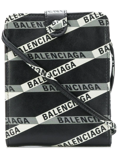Shop Balenciaga Strap Wallet Continental In Black