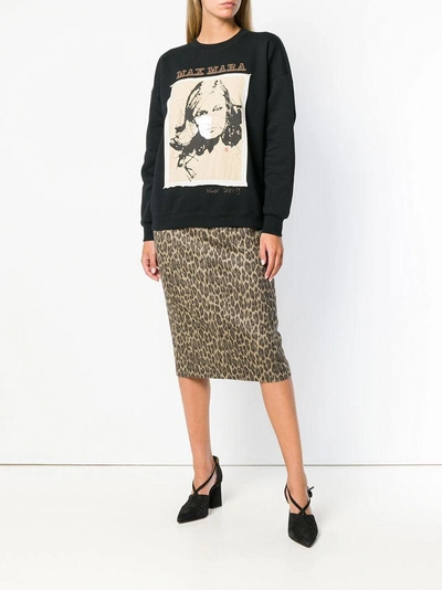 Shop Max Mara Leopard Print Pencil Skirt In Brown