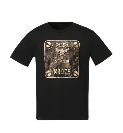 Shop Mcm Men's Brass Plate T-shirt In Bk