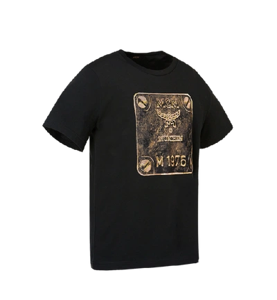 Shop Mcm Men's Brass Plate T-shirt In Bk