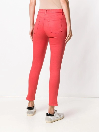 Shop J Brand Cropped Skinny Jeans - Pink & Purple