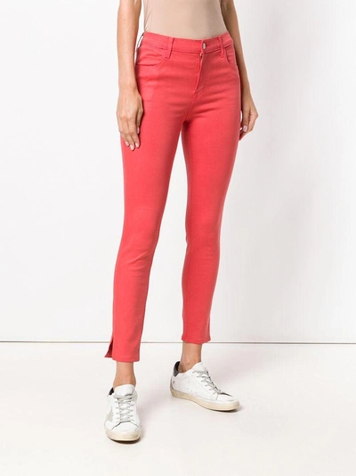 Shop J Brand Cropped Skinny Jeans - Pink & Purple