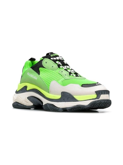 Shop Balenciaga Triple S Sneakers - Green