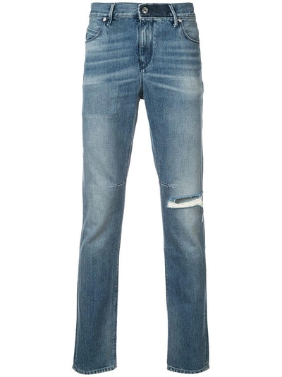 Shop Rta Distressed Regular Jeans  In Blue