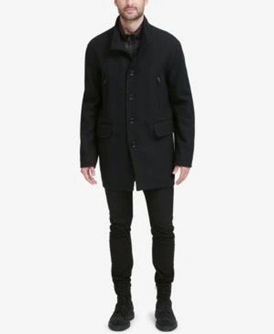 Shop Cole Haan Men's Walking Coat With Bib In Black