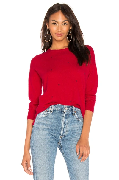 Shop Sundry Stars Crew Neck Sweater In Cranberry