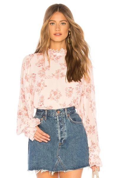 Shop Endless Rose Pleated Ruffle Blouse In Pink