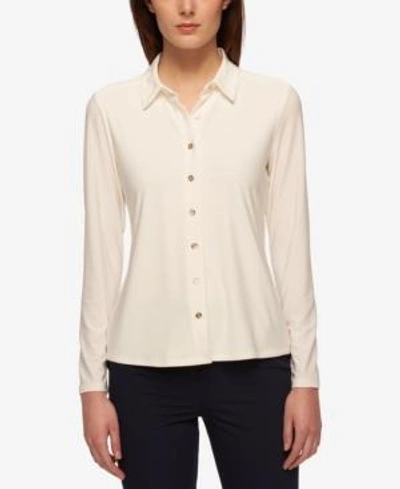 Shop Tommy Hilfiger Women's Point-collar Blouse In White