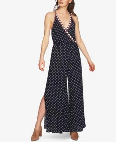 Shop 1.state Printed Surplice Jumpsuit In Night Navy