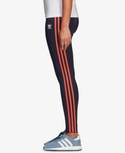 Shop Adidas Originals Active Icon 3-stripe Leggings In Legend Ink