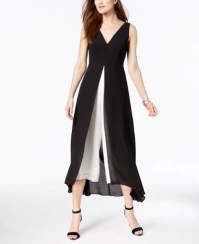 Shop Adrianna Papell Two-tone Jumpsuit In Black/white