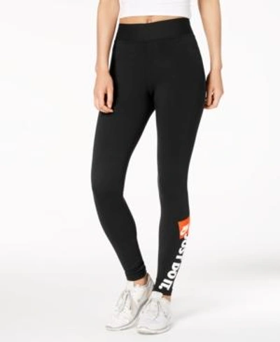 Shop Nike "just Do It" High-waist Leggings In Black
