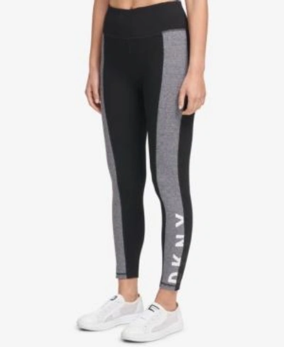 Shop Dkny Sport Colorblocked Logo High-waist Leggings, Created For Macy's In Black