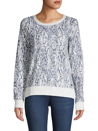 Shop Marc New York Printed Cotton Sweater In Heather