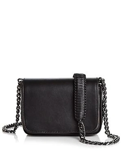 Shop Callista Grace Mini Leather Shoulder Bag In Meteorite Black/gunmetal