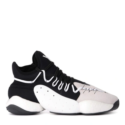 Shop Y-3 Byw Bball Black Neoprene And Grey Suede Sneaker In Multicolor