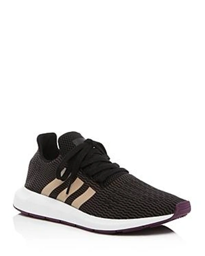 Shop Adidas Originals Women's Swift Run Lace Up Athletic Sneakers In Core Black/ash Pearl/white