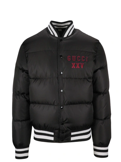 Shop Gucci Embroidered Padded Bomber In 1000