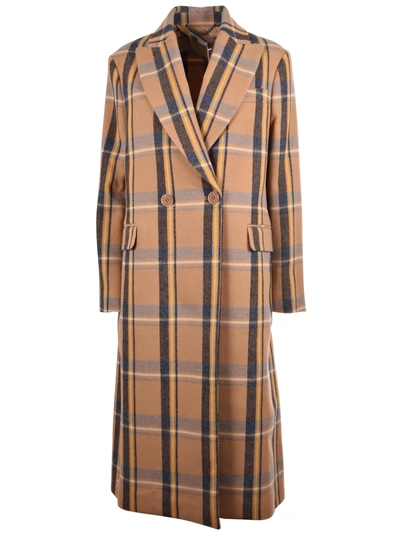 Shop Stella Mccartney Stella Checked Double-breasted Coat In New Camel