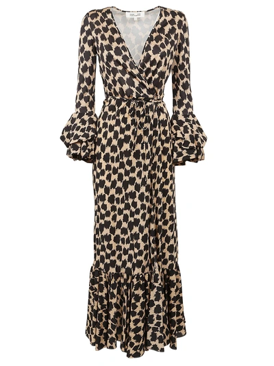 Shop Diane Von Furstenberg Printed Wrap Dress In Henbi Fantasia