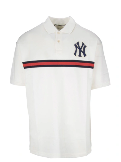 Shop Gucci Ny Yankees Patch Polo Shirt In 9169