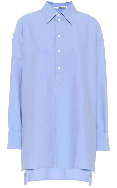 Shop Acne Studios Oversized Cotton Shirt In Blu