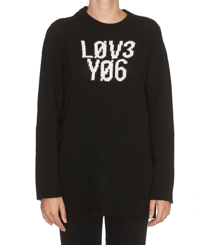 Shop Red Valentino Love You Sweater In Black