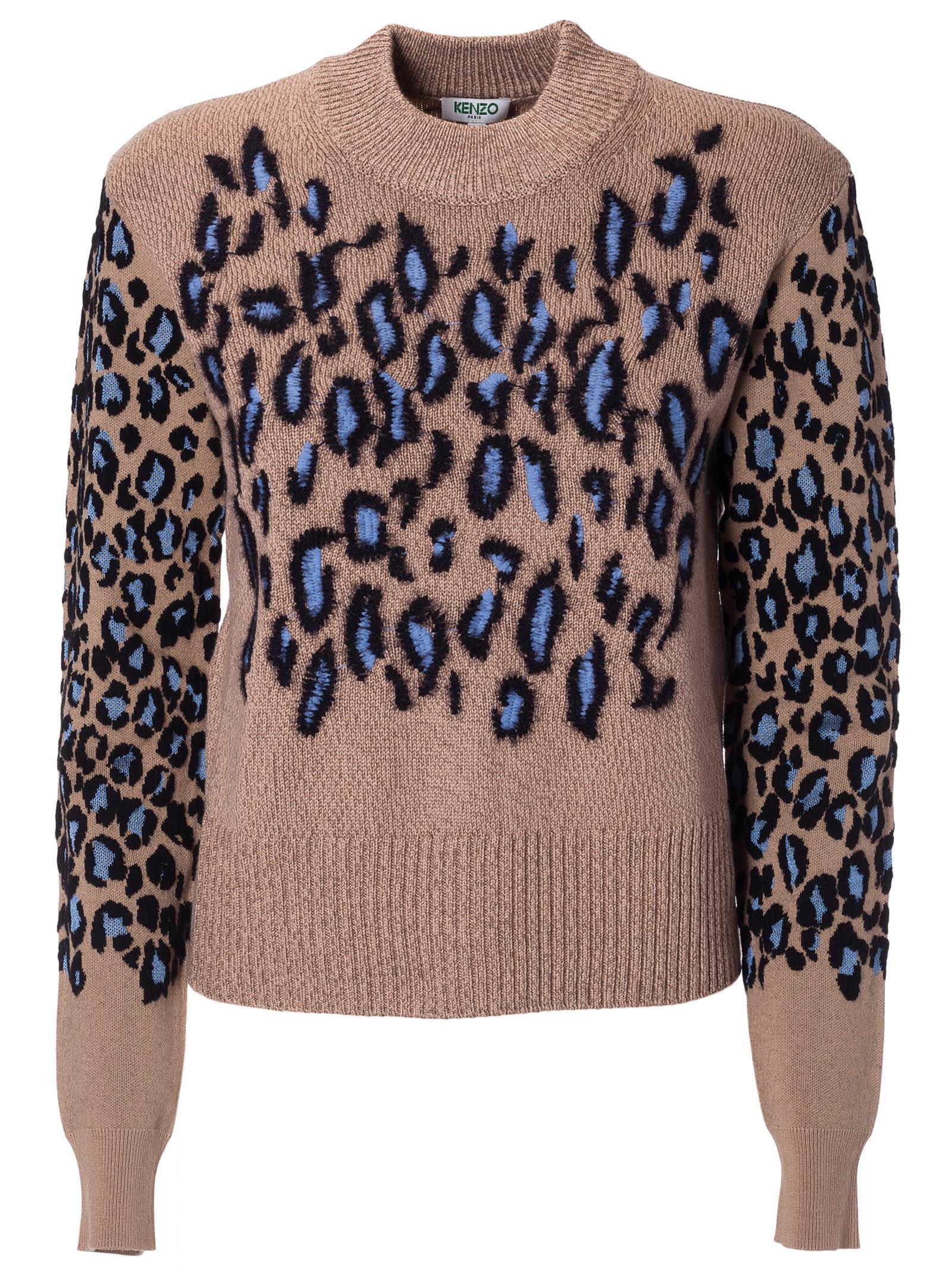kenzo leopard sweater