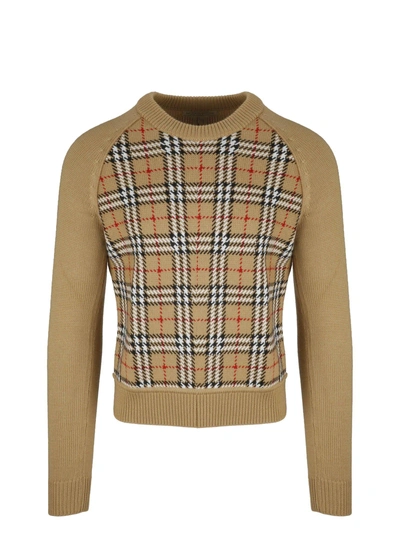 Shop Burberry Checked Pattern Sweater In A2442