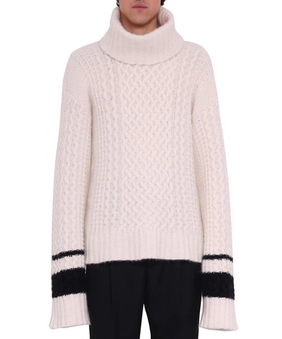 Shop Haider Ackermann Borago Cream Wool Blend Turtleneck Sweater In Bianco