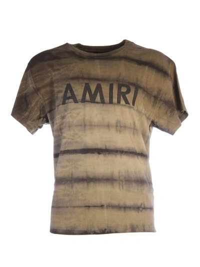 Shop Amiri Logo Print T-shirt In Olv Olive