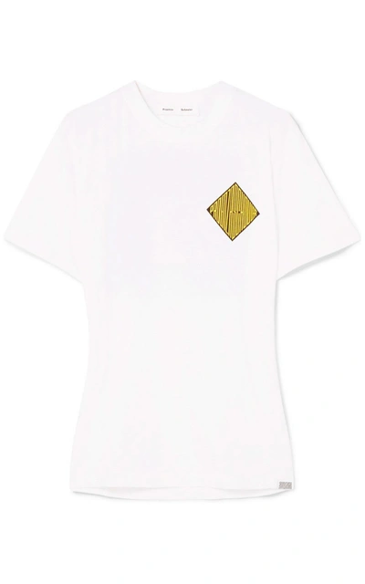 Shop Proenza Schouler Pswl Diamond Crest Cotton-jersey T-shirt In Bianco