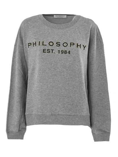 Shop Philosophy Di Lorenzo Serafini Gray Cotton Sweatshirt. In Grigio
