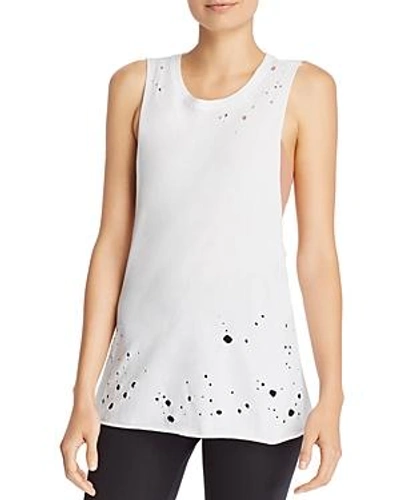 Shop Alo Yoga Distressed Muscle Tank In White