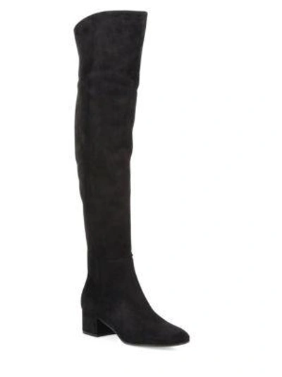 Shop Gianvito Rossi Texa Suede Over-the-knee Boots In Black