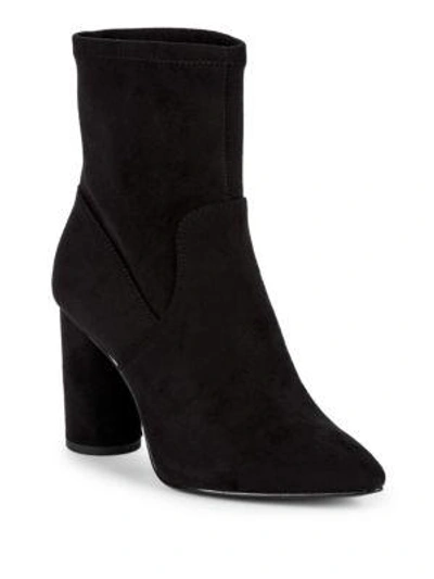 Shop Bcbgeneration Ally Stretch Microsuede Booties In Black