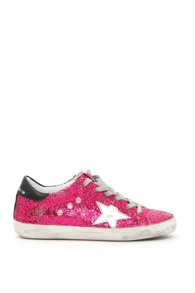 Shop Golden Goose Deluxe Brand Superstar Glitter Sneakers In Pink
