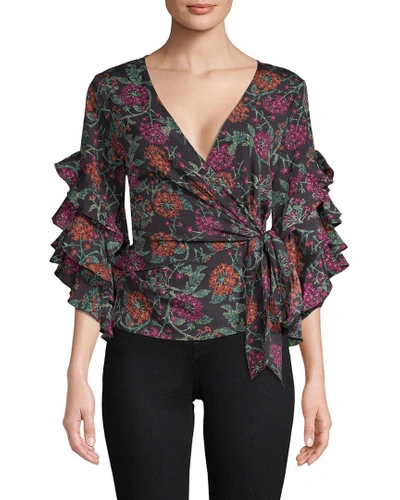 Shop Likely Night Garden Wren Wrap Top In Nocolor